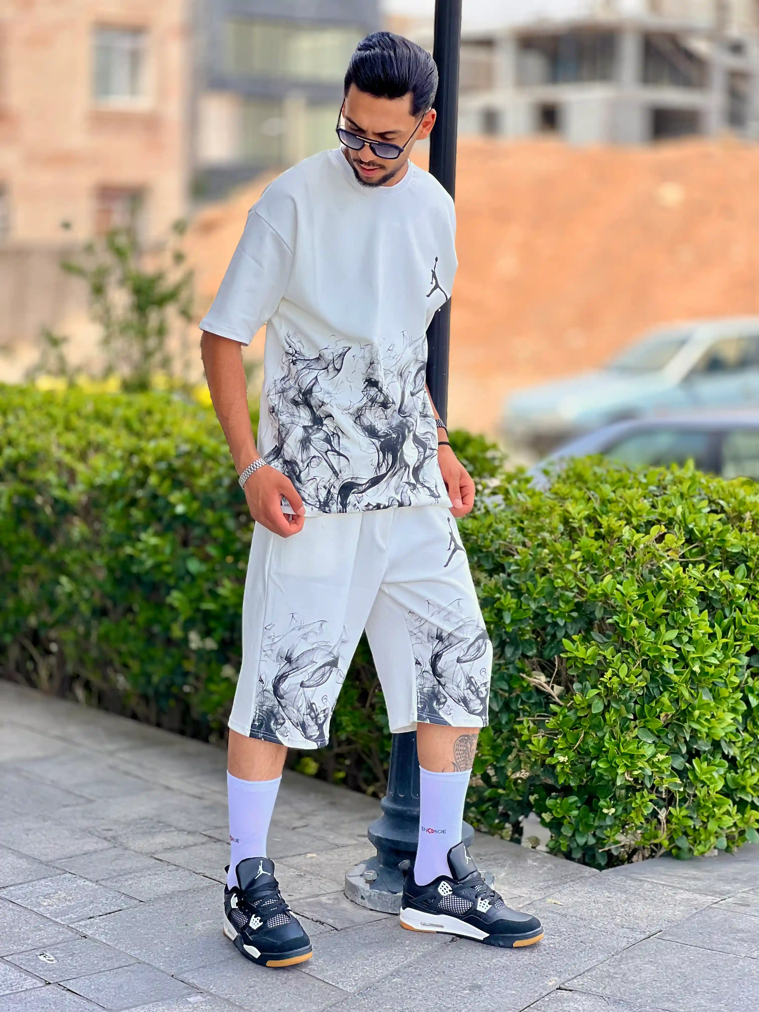 ست تیشرت شلوارک سفید